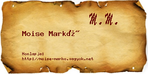 Moise Markó névjegykártya
